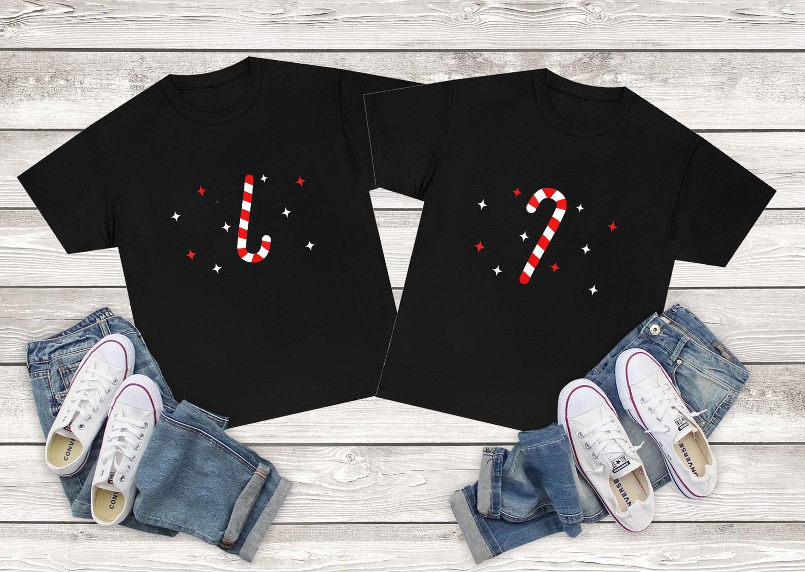 67 candy cane christmas couple shirt S