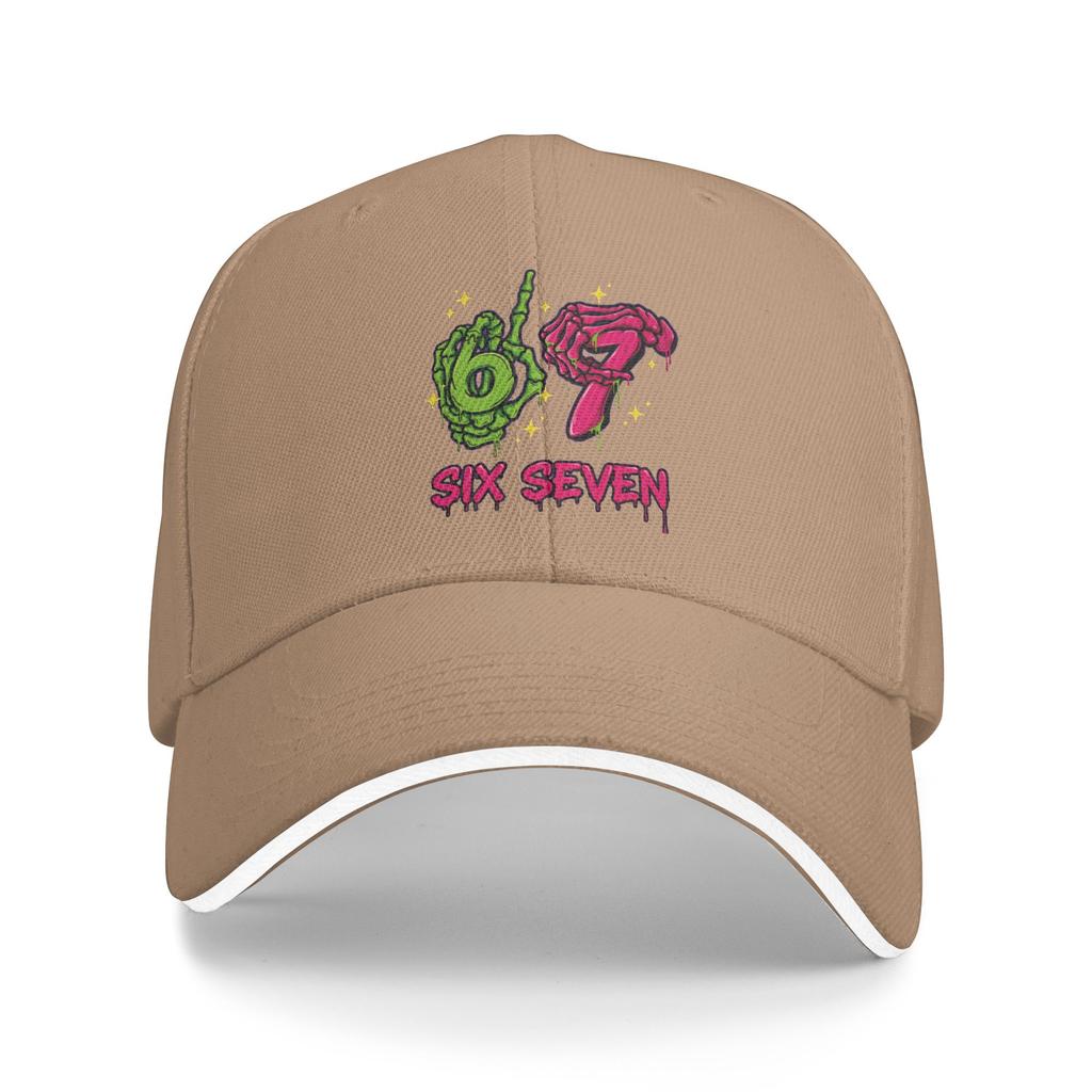 67 Halloween Neon Six Seven Baseball Cap y2k Retro Couple Women Trucker Hat Sun Print Running Hippie Baseball Caps Birthday Gift