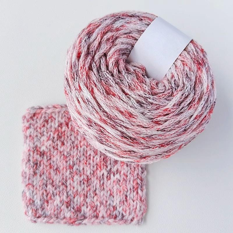 50g/Ball Colorful Flat Ribbon Yarn 1.8mm Hand Woven Hollow Gradient Cotton Yarn DIY Woven Shawl Sweater Scarf Handbag Thread