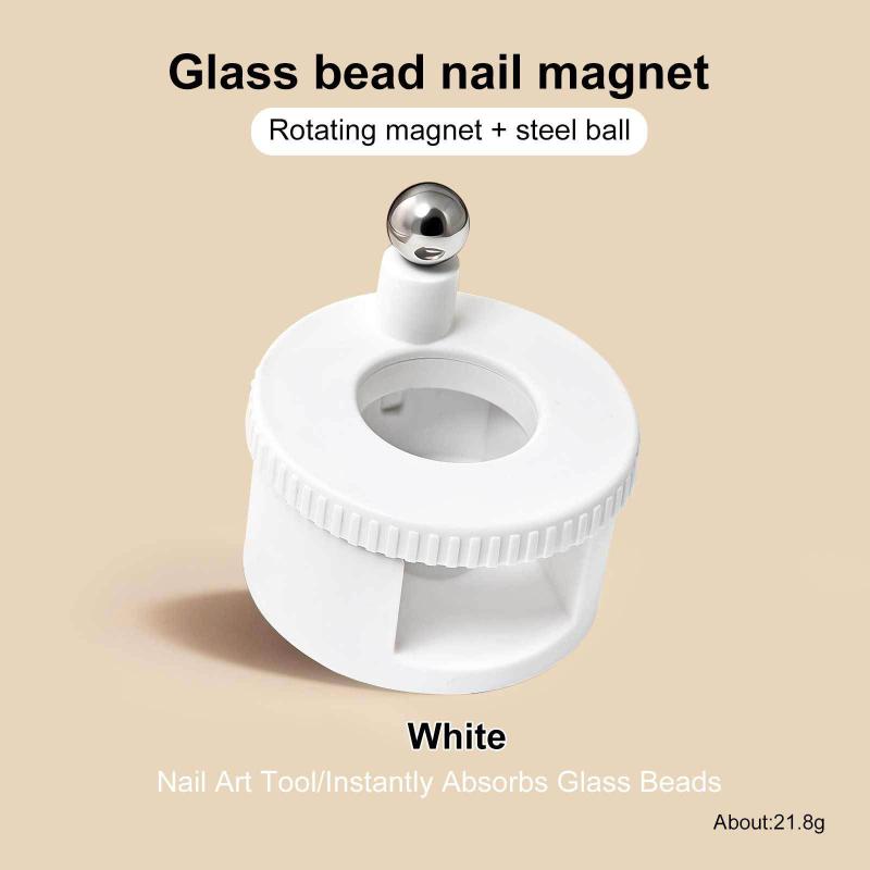 

Auto Spin Cat Eye Magnet, 360° Rotating Strong Magnetic Tool For Steel Bead Wide Light Effect, Multifaceted Nail Art Magnet білий