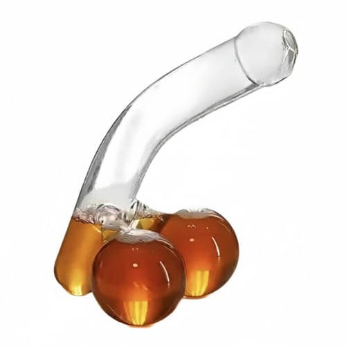 

NDGBNIKG Decanter, Unique Glass Bottle Shape, Lead-Free, Large Capacity, Unique and Different Fun Tableware, Funny and Creative, Indoor, Commercial, B