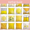 Bright Yellow Printed Cushion Cover Durable Washable Design Perfect For Sofa Garden And Car Decoration