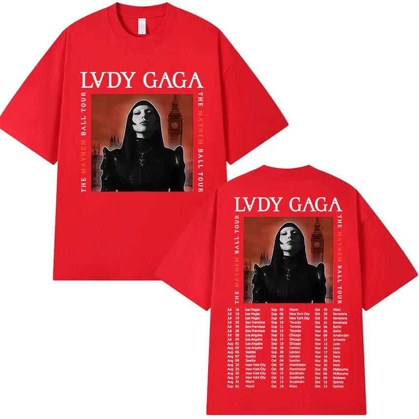 

2026 New Lady Gaga Mayhem Tour Album Graphic T Shirts Unisex Fashion Harajuku TShirt Vintage Short Sleeve Tees New Summer 4XL