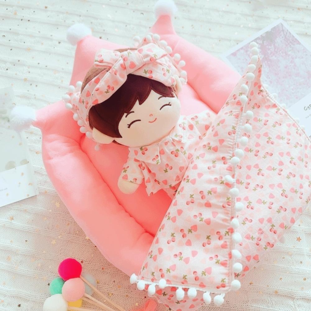 Mini-Puppenbett Gemütliches Puppenbettwäsche-Zubehör Niedliches Puppenbettwäsche-Set für Spielzeug-Mädchen-Geschenk