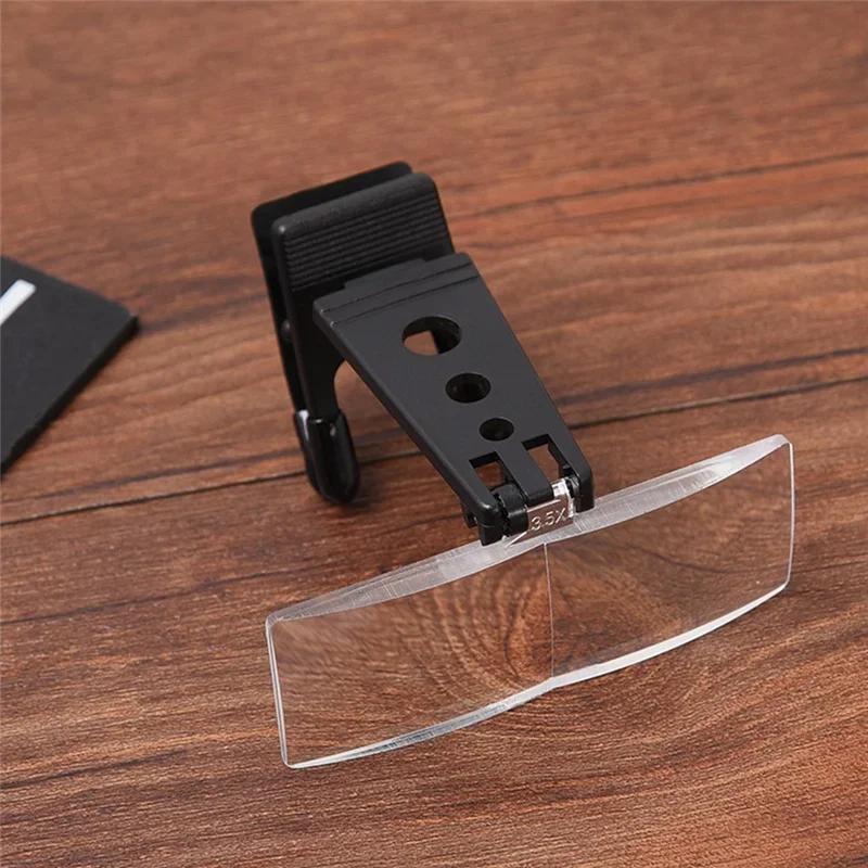 Glasses Style Magnifying Glass with Clip for Reading Wooden Horse-Type Surgical Magnifying GlassThree Sets of Lenses