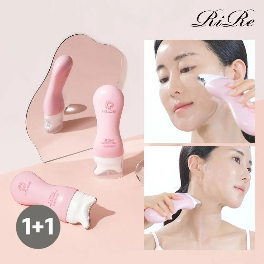 

[1+1] RIRE Collagen Lifting Gua Sha Massage Cream - Skin Elasticity, Swelling Reduction, Facial Gua Sha Therapy, Double Chin, Neck Wrinkles
