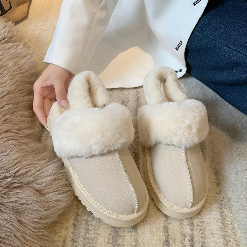Cotton shoes women's thick-soled cotton mop bag head fleece warm fluff mop snow cotton winter new casual versatile comfortable tide