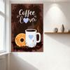 Retro Coffee Lover Metal Tin Sign with Coffee Mug Donut Beans Wall Plaque for Cafe Home Office Decor