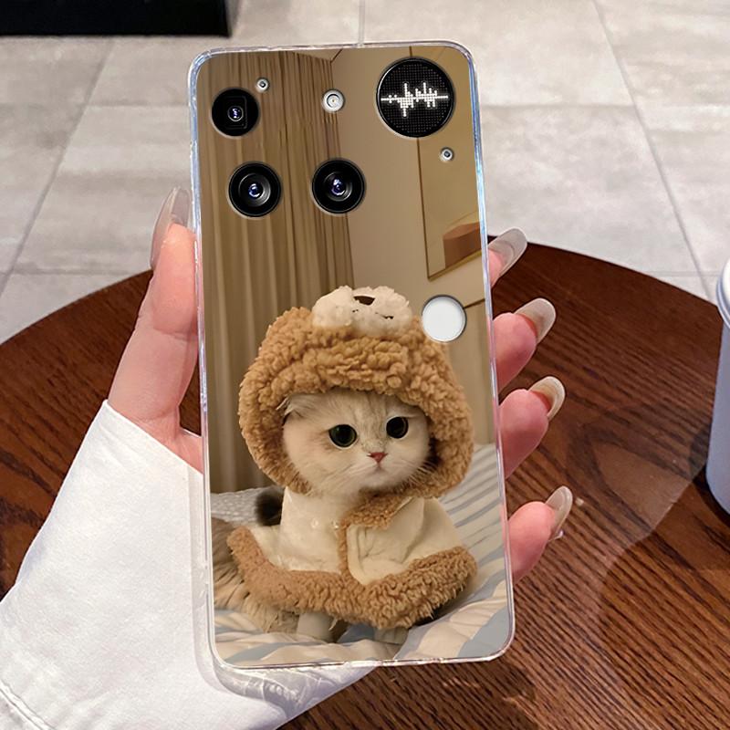 Casing For Nothing Phone (3) Case For Phone3 Back Cover Aesthetic Fashion Cute Cat Cartoon Transparent Soft Silicone Phone Case