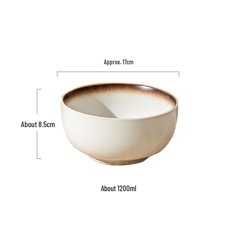 

Велика керамічна японська миска для рамену та салату - Дизайн з прямими стінками