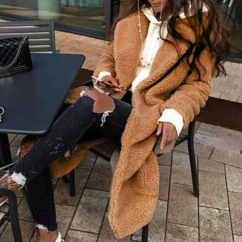 Abrigo largo esponjoso Casual Mujer Stand Collar Jackets Mujer Color sólido  Cálido Ropa exterior cómoda comprar a buen precio — entrega gratuita,  reseñas reales con fotos — Joom