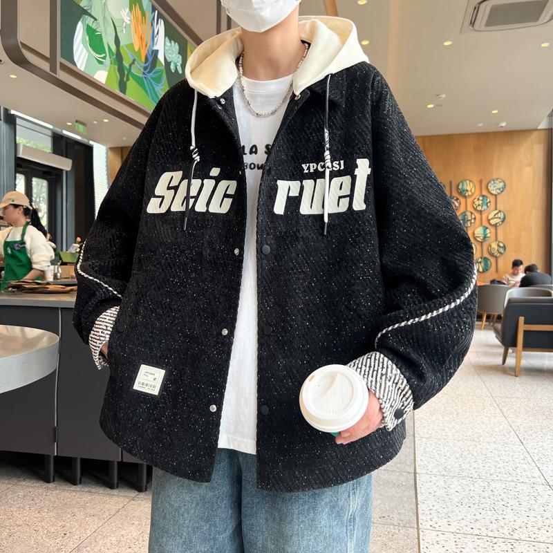 Autumn Jacket Men's Hooded Hong Kong Style Handsome Top Teenager Middle School Students Trendy Loose Casual Jacket