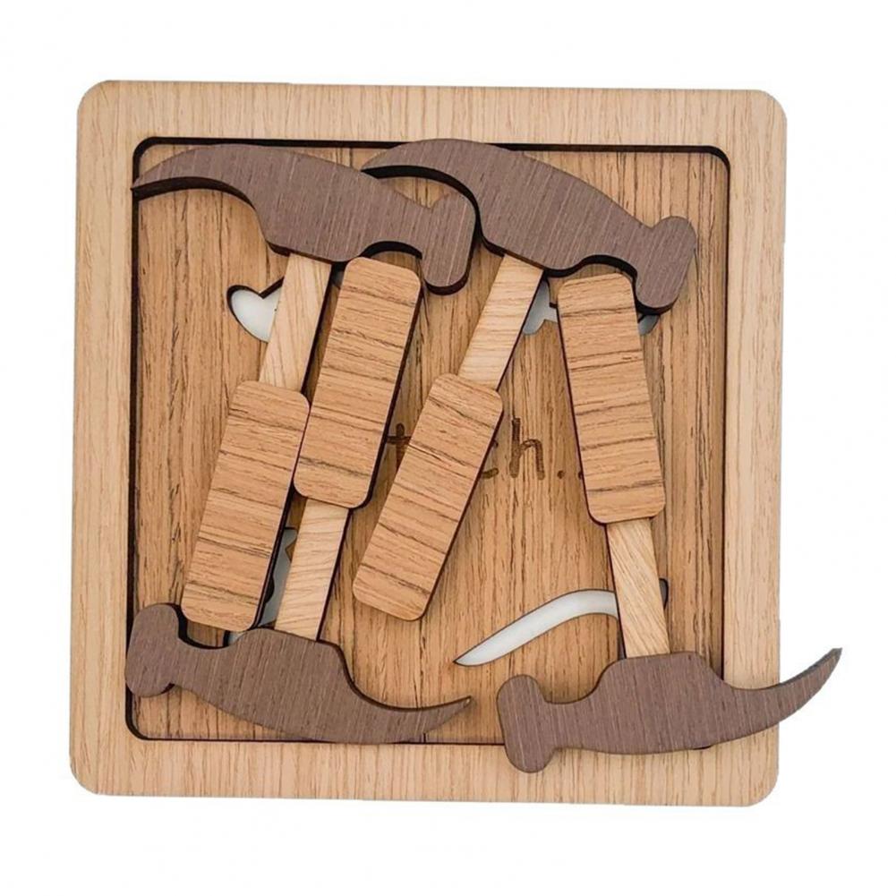 

Teens Puzzle Board Educational Wooden Hammer Puzzle Board Game For Kids Teens Adults Brain Teaser Toy With Four Hammers Portable