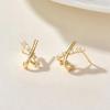 Gold-Plated Silver Needle Freshwater Pearl Flower Earrings - Elegant French Light Luxury for Women