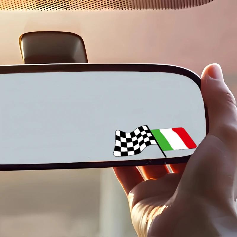2 Pieces of Italian National Racing Flag Logo Car Stickers, Designed with Flags As the Design Concept, Suitable for All Car Decoration Accessories