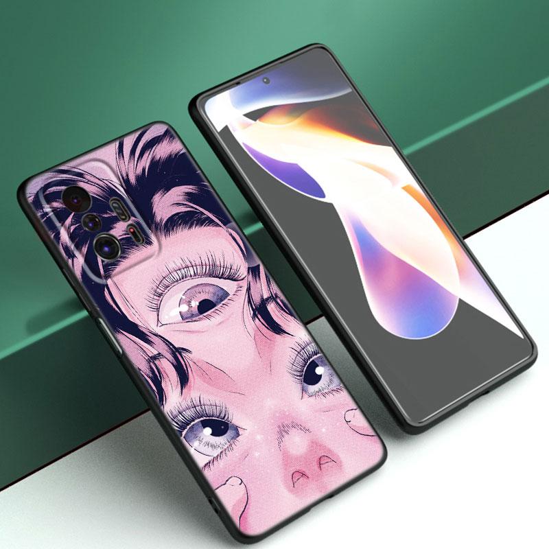 Shintaro Kago Horror Cartoon Phone Case For Xiaomi Mi A2 8 9 SE Note 10 10T 11 12 Lite 9T 11T 12S 12T Pro A3 6X 12X Black Cover