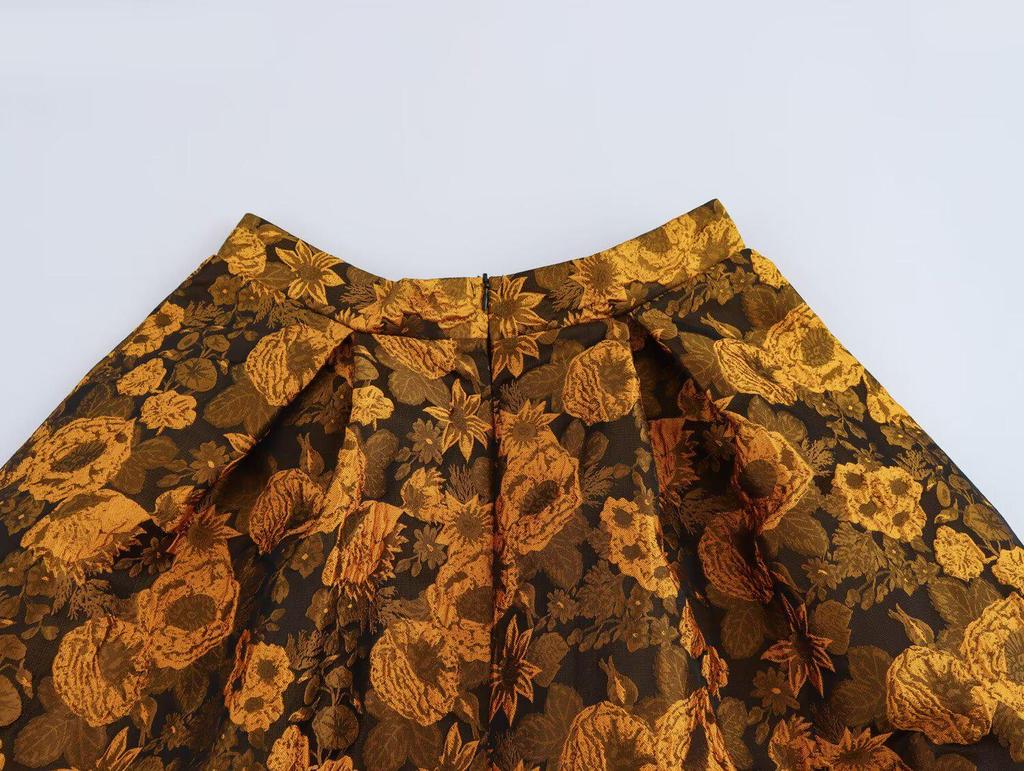 2025 Spring Women's Fashionable European & American Style Jacquard Long Skirt