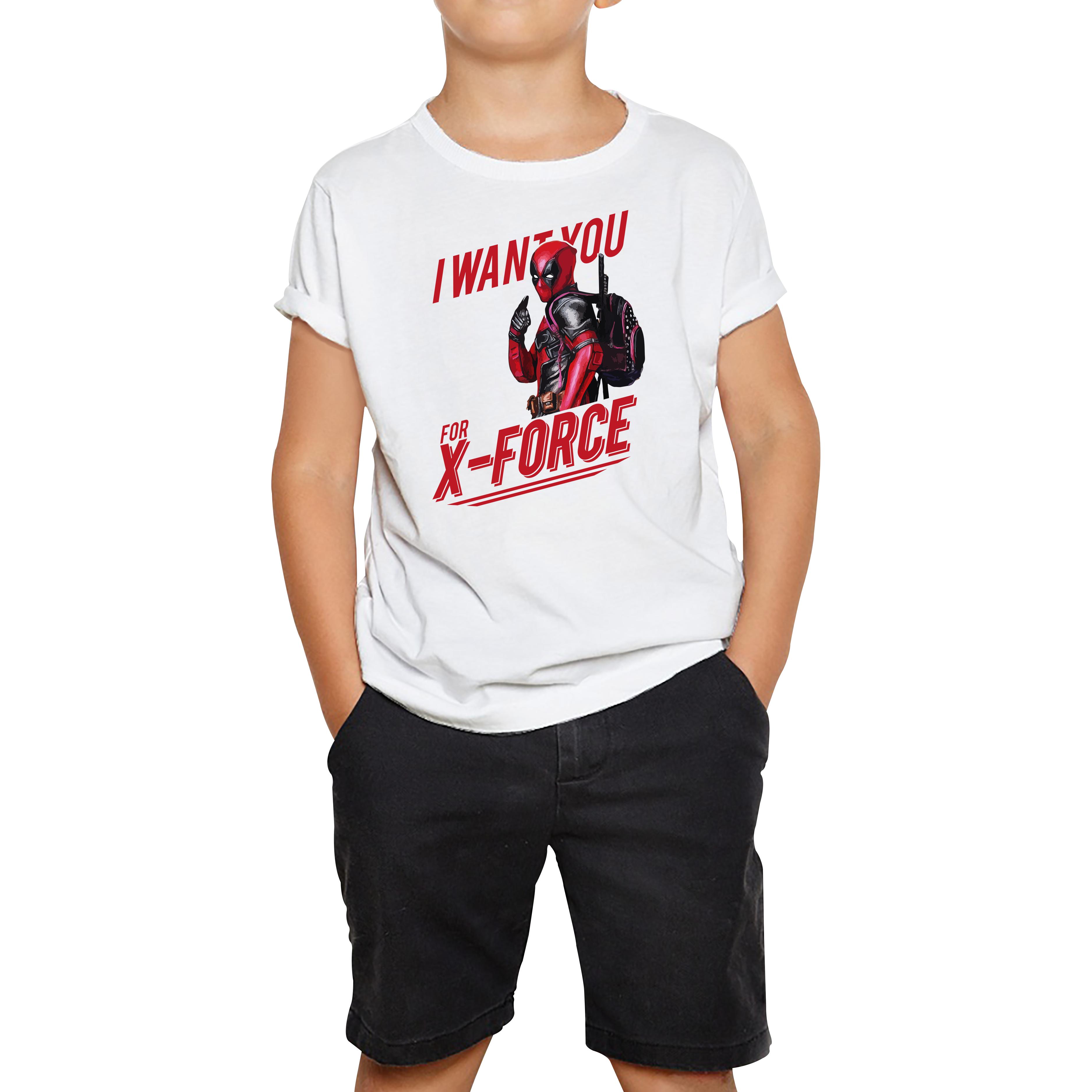 

I Want You For X-Force, Deadpool Inspired Kids T Shirt 100