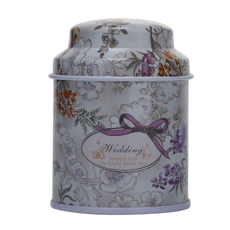 Design Floral Metal Cutie Tin Container pentru Zahăr Cafea Ceai Bomboane Conserve Sigilate Cutie