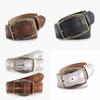 Vintage Y2k Embossed Pu Belt For Women With Metal Buckle For Casual Denim Styling