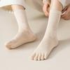 3 Pairs Five Finger Socks Women Autumn Spring Middle Tube Sports Socks with Separate Fingers High Quality Cotton Toe Socks