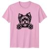 Yorkshire Terrier Dog Peeking Paws Animals Unisexs TShirt Unisex Tee Graphic Unisex