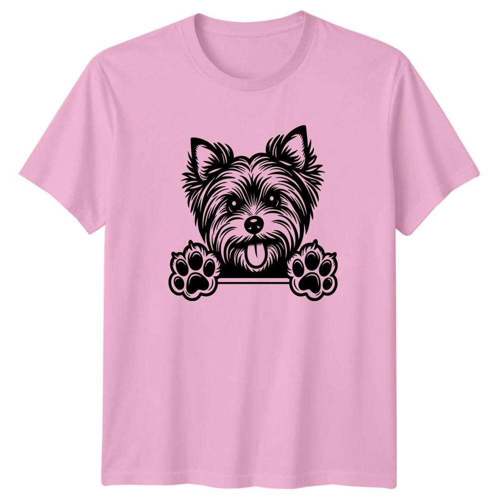 Yorkshire Terrier Dog Peeking Paws Animals Unisexs TShirt Unisex Tee Graphic Unisex