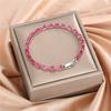 Charm Female Rose Red Blue Green Purple Pink Champagne Zircon Stone Bracelet Cute Silver Color Wedding Jewelry For Women