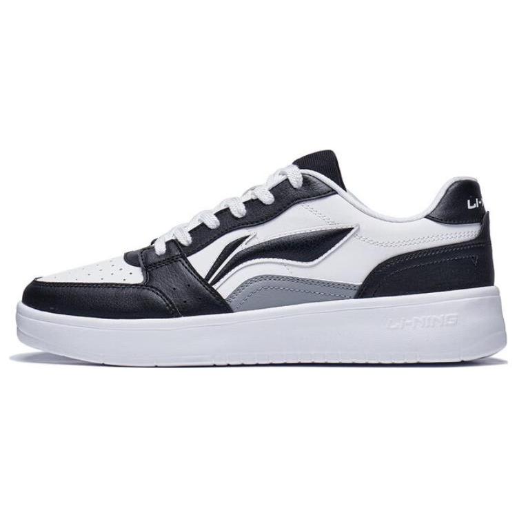 New LiNing Acer Truncatum Slip Resistant Cushioning Wear Resistant Low Top Skateboard Shoes Men's White Black AGCT339-5