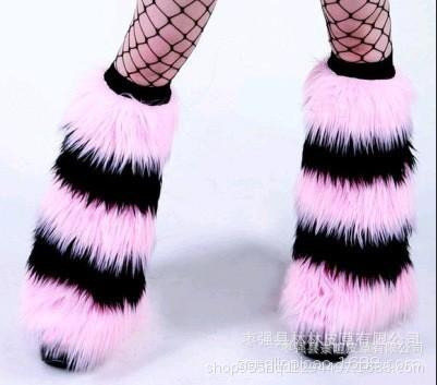Subculture White Fluffy Socks Cover Women's Q Show Leg Ring Medium Tube Calf Socks Star Element Plush Leg Cover K