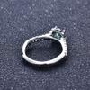 Maldives Blue Green Moissanite Ring for Women Classic Square Cut Solitaire Engagement Ring
