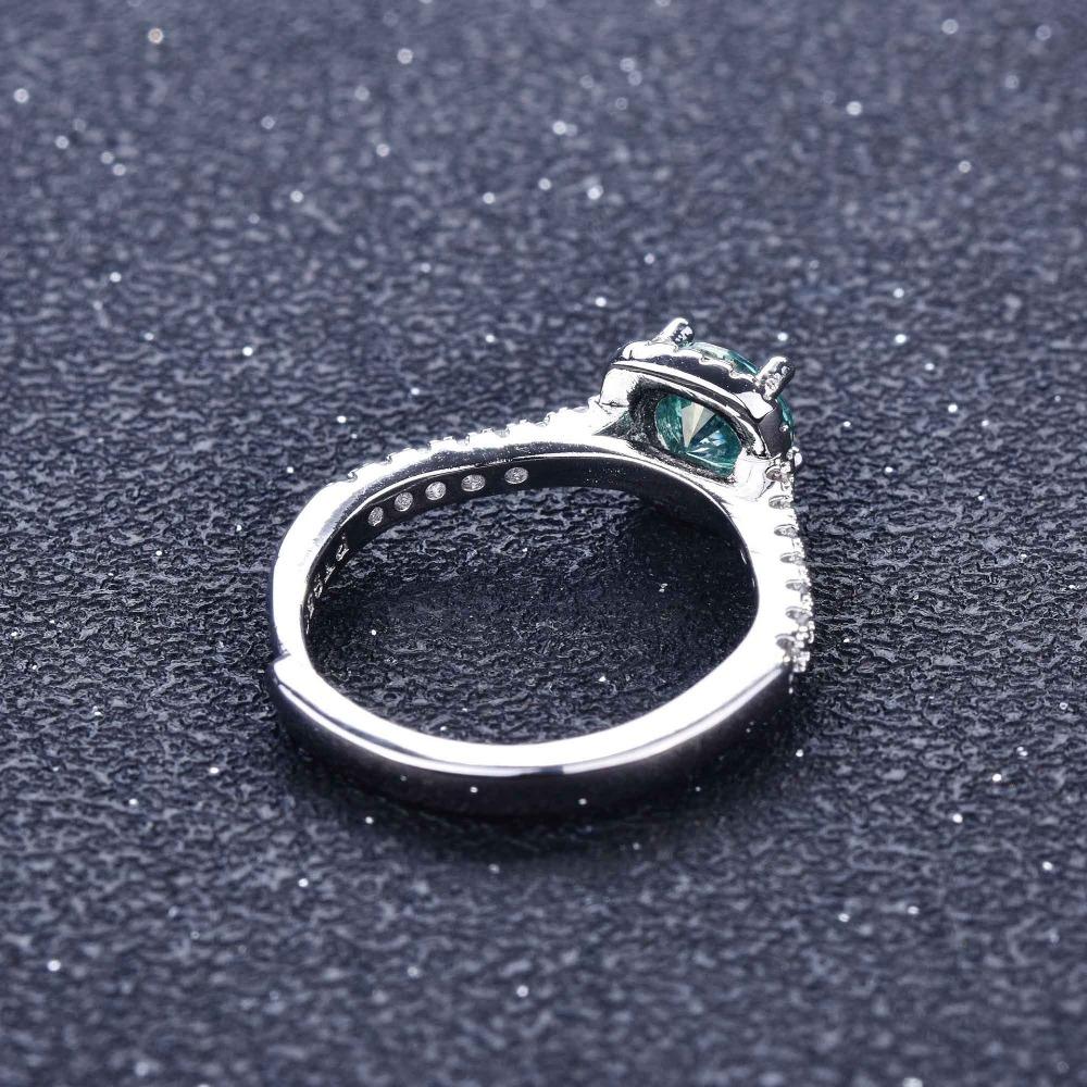 Maldives Blue Green Moissanite Ring for Women Classic Square Cut Solitaire Engagement Ring