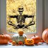 Smiling Halloween Skeleton Glass Showcase Bedroom Home Decoration Stickers Wall