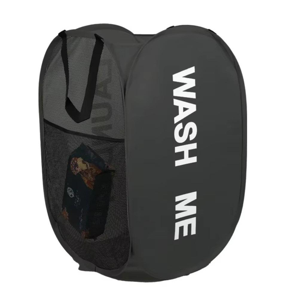 

Foldable Portable Laundry Hamper Breathable Mesh Washable Pop Up Storage Box Large Capacity Space-Saving Dirty Clothes Basket чёрный