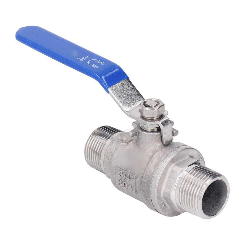 Ball Valve 304 Stainless Steel NPT 3 4in 2 Male Thread Manual Drive Cut Through Plumbing Fittings