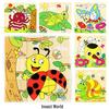 Wooden 3D Jigsaw Puzzle - Educational Birthday Gift for Kids with Six-sided Painting Blocks