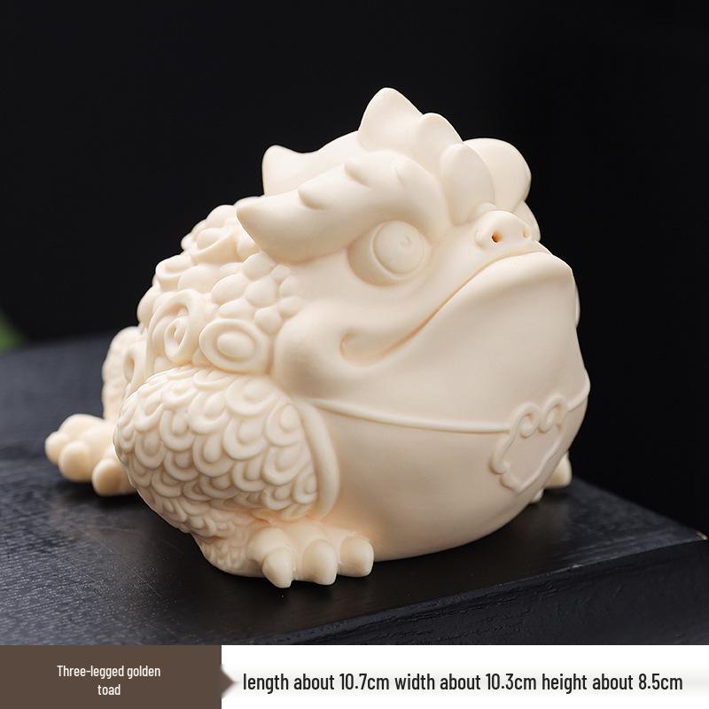

Golden Toad Ceramic Tea Pet: Three-Legged Wealth-Attracting Ornament for Chinese Tea Room Decor