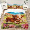 3pcs Cow Print Bedding Set - 1 Duvet Cover + 2 Pillowcases(Core Not Included), Machine Washable Polyester, All-Season Comfort, Bedroom Decor