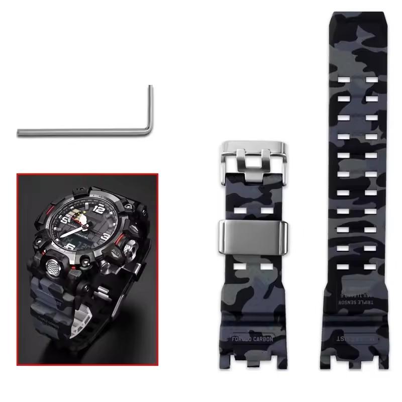 Cinturino per Orologio Per G-SHOCK Casio Uomo Seconda Generazione Big Mud King Modificato GWG2000 GWG-2000 GWG-2040 Cinghie in Gomma Resina
