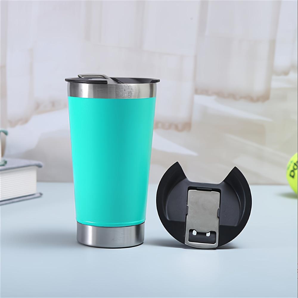 8pcs Lusella Tumbler 16oz Stainless Steel Beer Mug, Double Wall Vacuum Insulated Tumbler, Cup Lid with Bottle Opener, Keeps