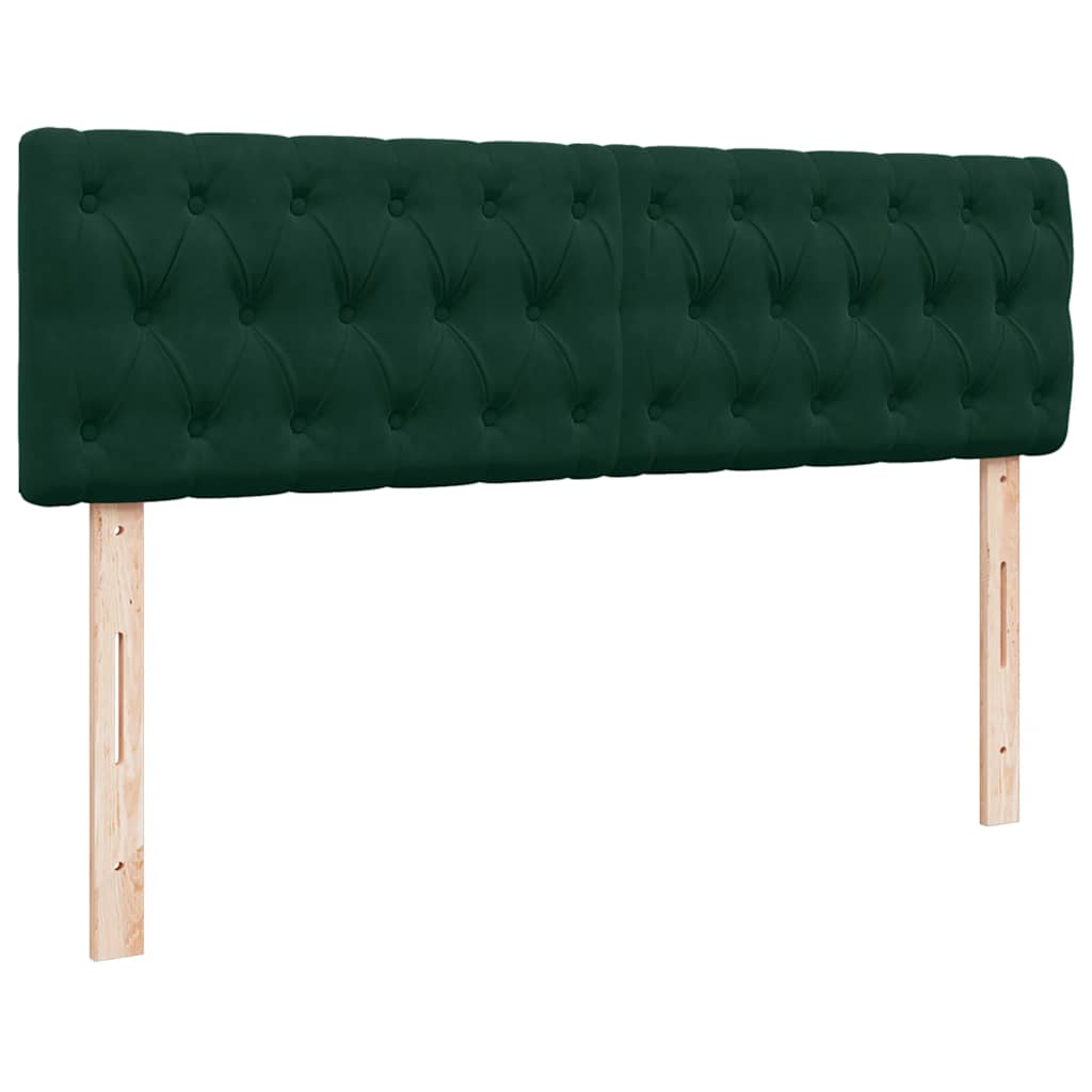 Ottoman Bed with Mattress & LEDs Dark Green 140x190 cm Velvet
