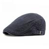 Unisex Reversible Corduroy Flat Cap Autumn Winter Warm Ivy Cap Dual Wear Retro British Beret Cabbie Hat Duckbill Cap