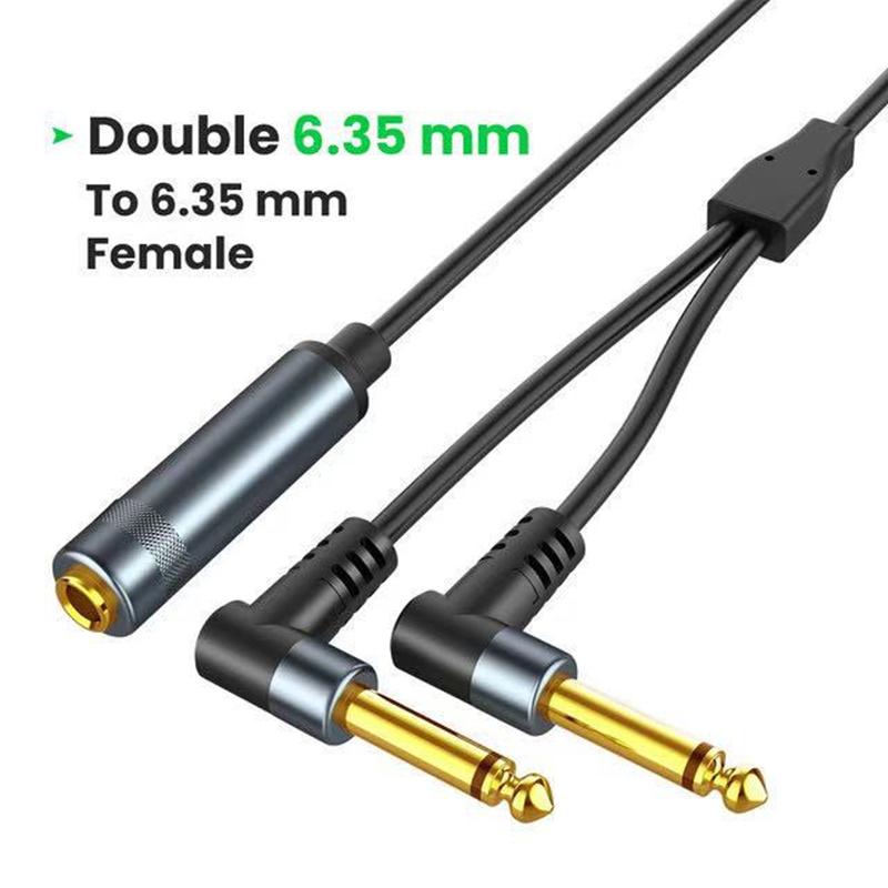 6.35 mm TRS Stereo to Dual 6.35mm TS Mono Y-Splitter Insert Cable 6.5mm Female to Male Audio Breakout Cable for Speaker MixerGood product