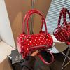 Pu Material Small Tote Bag For Women With Polka Dot Design For Daily Use
