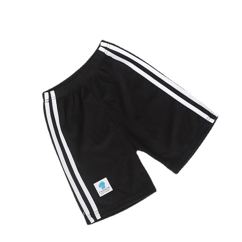 Unisex Sommer-Sportshorts für Kinder mit Seitenstreifen, Leichte Freizeit-Bermudas für Kleinkinder und kleine Kinder