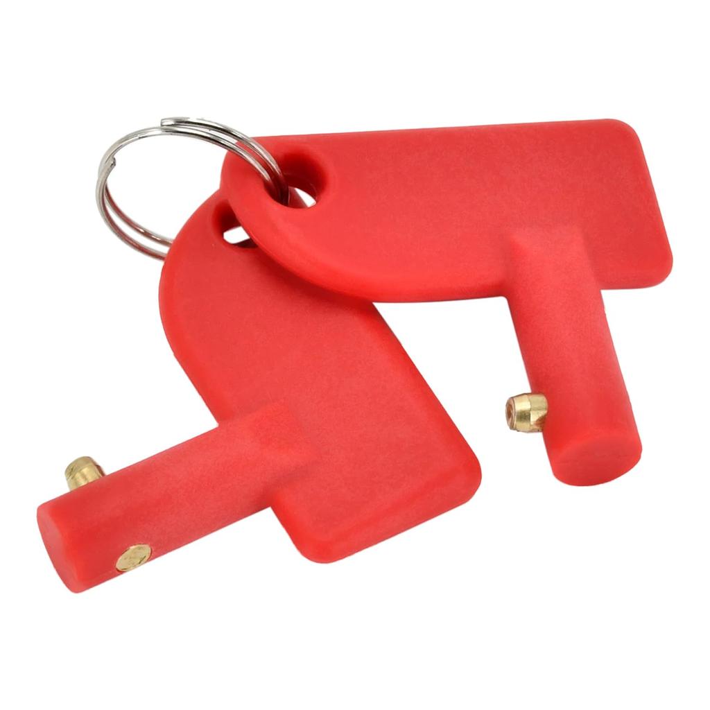 2X Battery Disconnect Switch Key Spare Mini Key Battery Disconnect Isolator Power Kill Switch Compatible with Marine Boat RV Car ATV Auto Truck Red