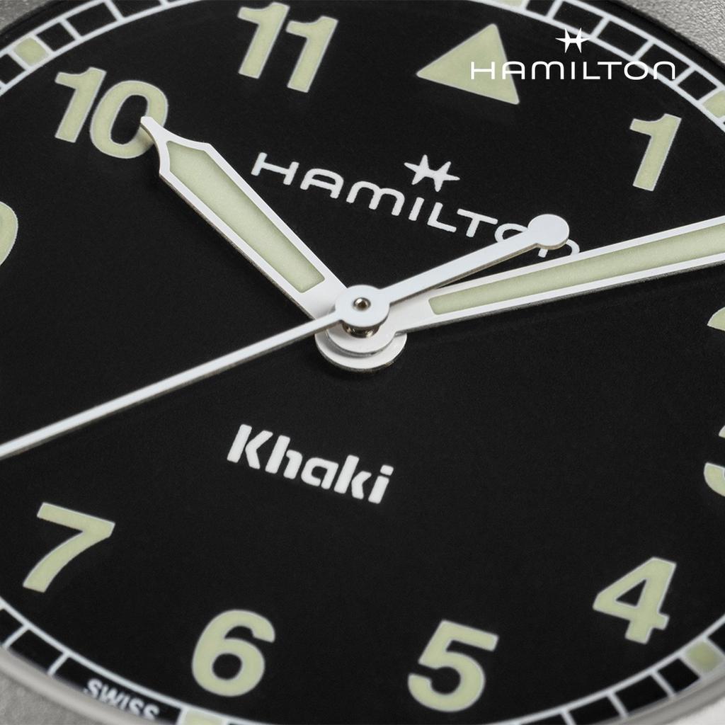 Hamilton Khaki Field Quartz 33mm Black Dial (Green Lume) Bracelet Watch H69301130