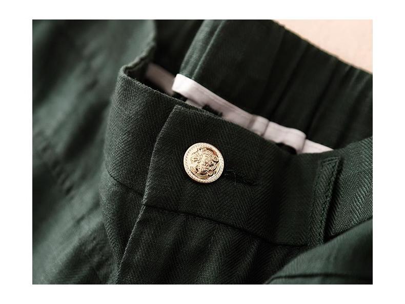 Women's Summer 2025 White Tencel High Waist Harem Pants - Lightweight Nine-Point Cotton Linen Carrot Straight Leg Design
