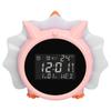 Budzik Różowy Kształt Dinozaura Wielofunkcyjny Przyłóżkowy LED Elektroniczny Budzik
