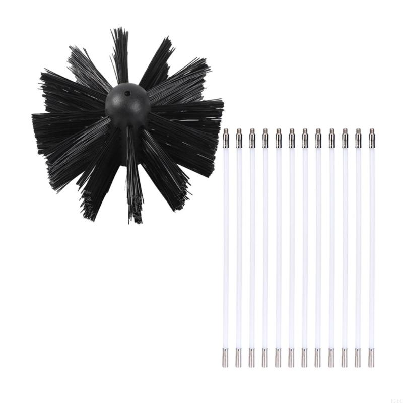 Flexible Nylon Head Cleaning Brushes Bendable Chimney Cleaner Brush for Pipe Flues Vent Chimney Interior HX6C